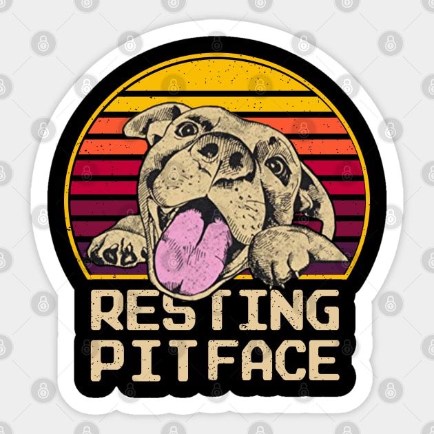 Dog Pitbull Resting Pit Face Funny Sticker by S-Log